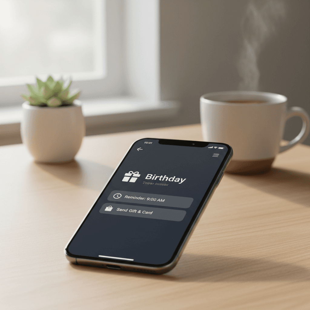 Open calendar next to a smartphone on a desk