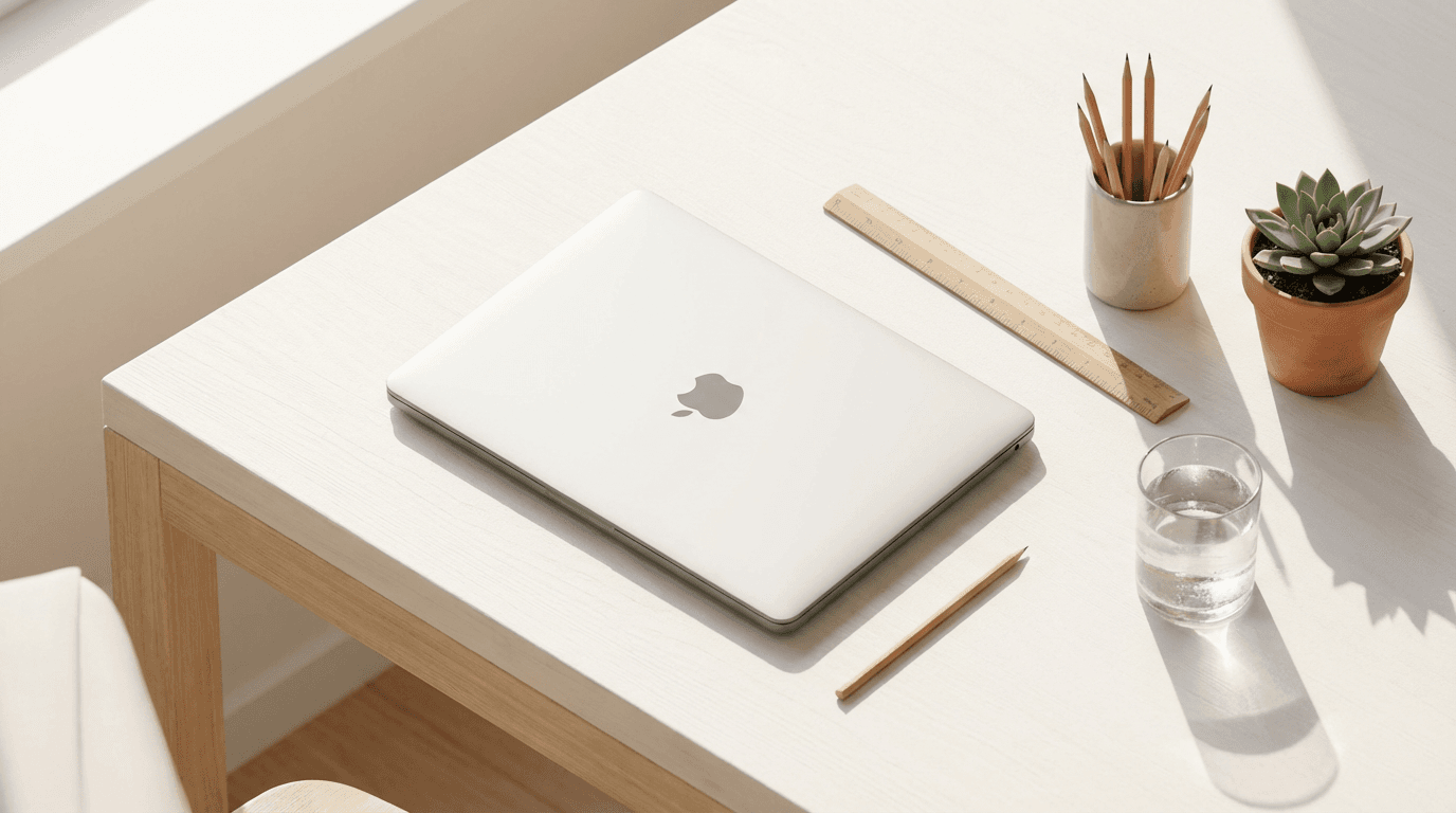 Laptop with a clean local business website design